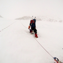 Alex L. on West Buttress headwall Denali 2014 ascent