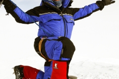 Guide Vern Tejas wearing Forty Below Fresh Tracks on Denali