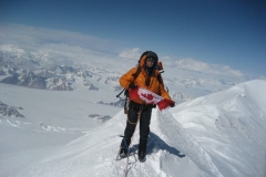 Greg M using 40 Below overboots on summit of Mt. Logan 2008