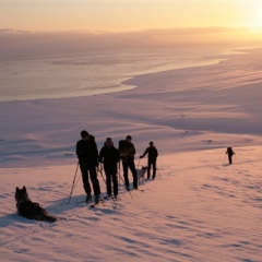 Dr. Lorenz Breitfeld group in Svalbard with Forty Below Fresh Tracks overboots