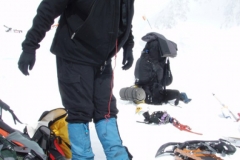 Travis H. using an old pair of Everest overboots in 2007 on Denali.