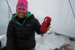 Laura R. at 11,000 ft. on Denali 2013 with Forty Below .5 L size Bottle Boot