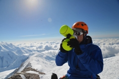 Anders C. on summit of Denali 2013 with 40 Below Bottle Boot