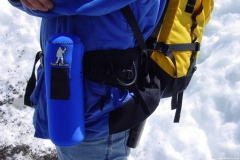 Bottle Boots 48 oz on hip belt.