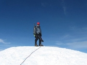 Rob C, Mt. Baker with camp booties 2009