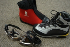 K2 with mountain boot and crampons