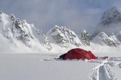 Simone S. wearing Forty Below overboots on Denali 2018